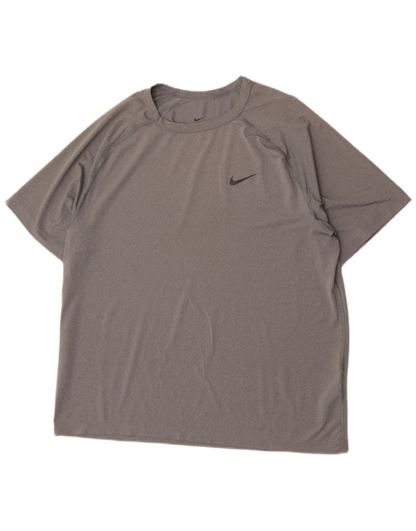 Nike Mens Dri Fit T-Shirt Top Large Grey Polyester