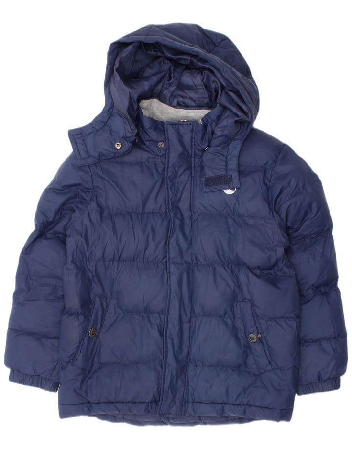 Timberland Boys Hooded Padded Jacket 7-8 Years Blue Polyester