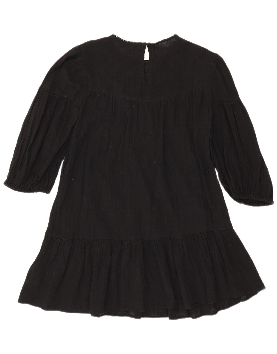 zara black layered dress Womens 3/4 Sleeve Tiered UK 10 Small Floral Cotton – Messina Hembry black and silver lace dress