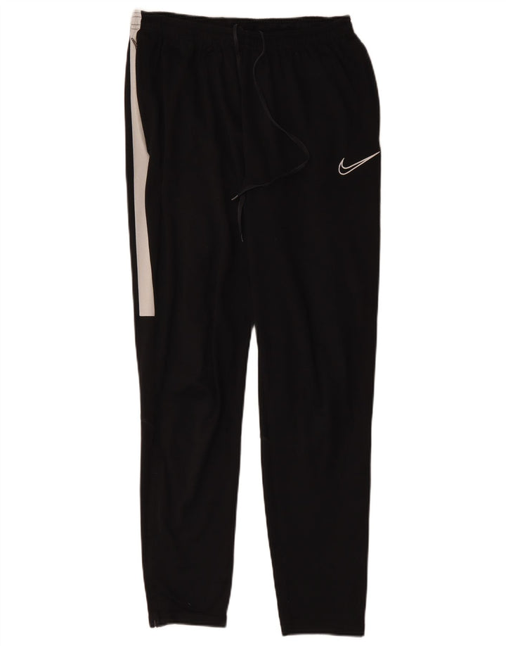 NIKE Mens Tracksuit Trousers Large  Black Colourblock Polyester