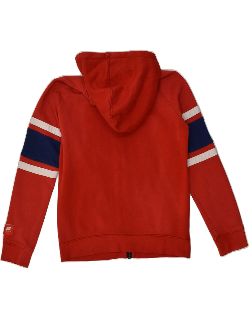 NIKE Boys Zip Hoodie Sweater 12-13 Years Large Red Colourblock Cotton | Vintage Nike | Thrift | Second-Hand Nike | Used Clothing | Messina Hembry 