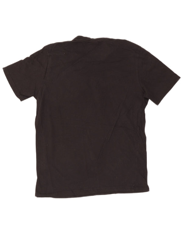 Champion Mens Graphic T-Shirt Top Medium Black Cotton