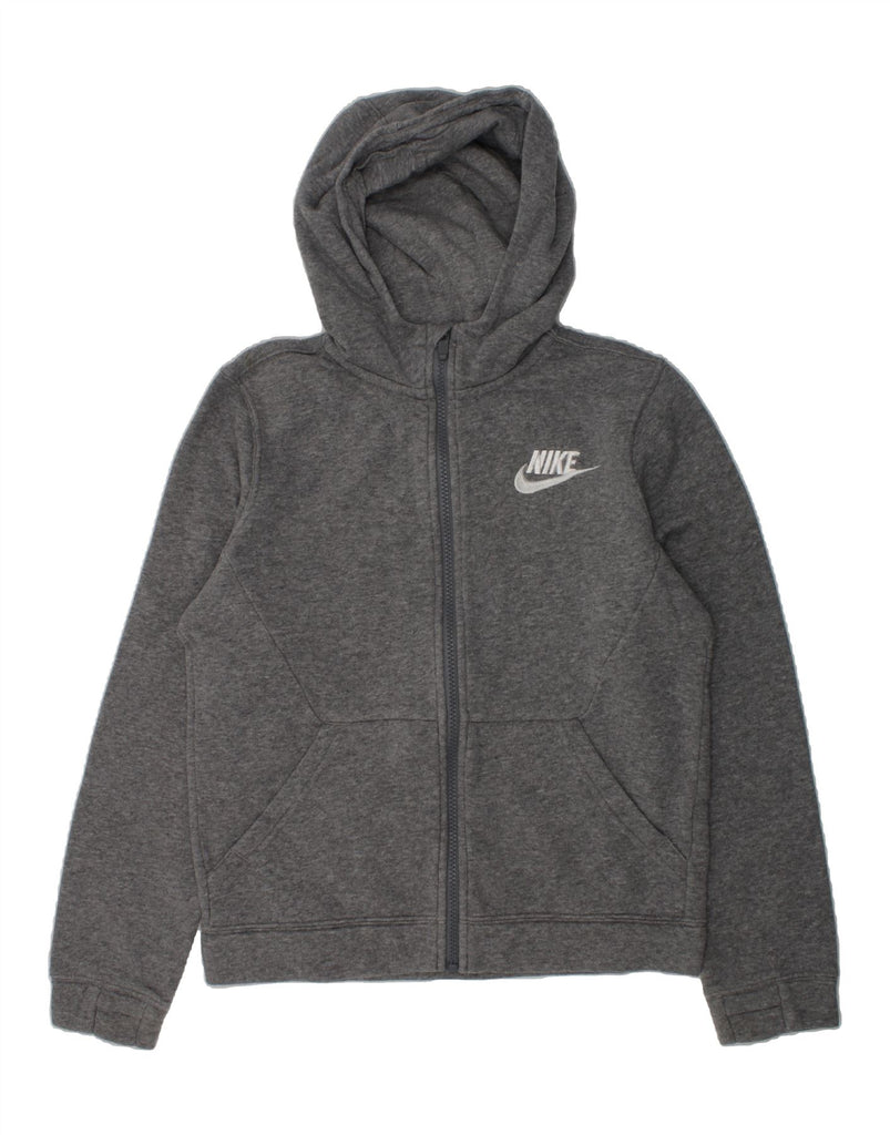 NIKE Boys Zip Hoodie Sweater 10-11 Years Medium Grey Cotton | Vintage Nike | Thrift | Second-Hand Nike | Used Clothing | Messina Hembry 