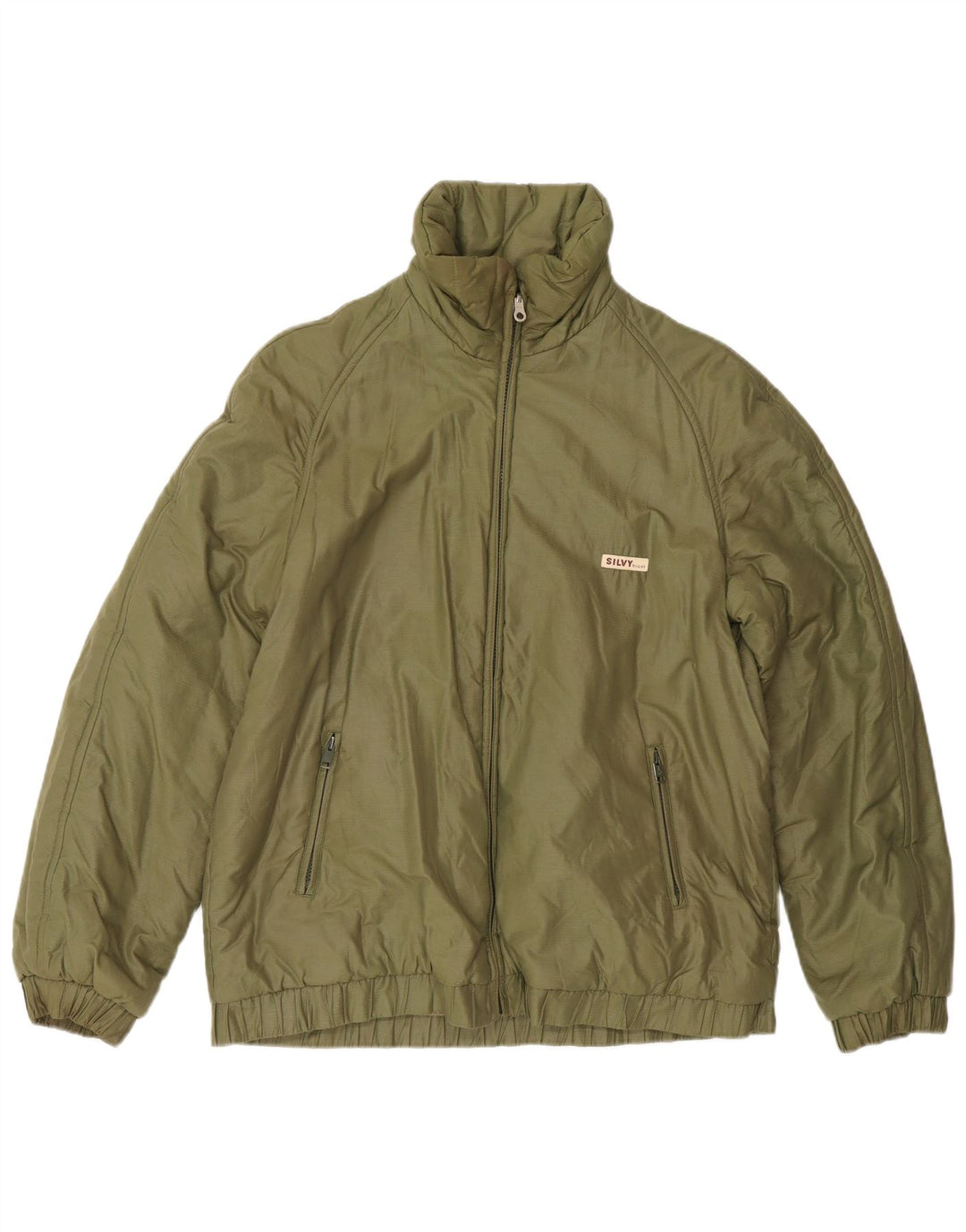 Silvy Mens Reversible Jacket UK 38 Medium Green Geometric Cotton