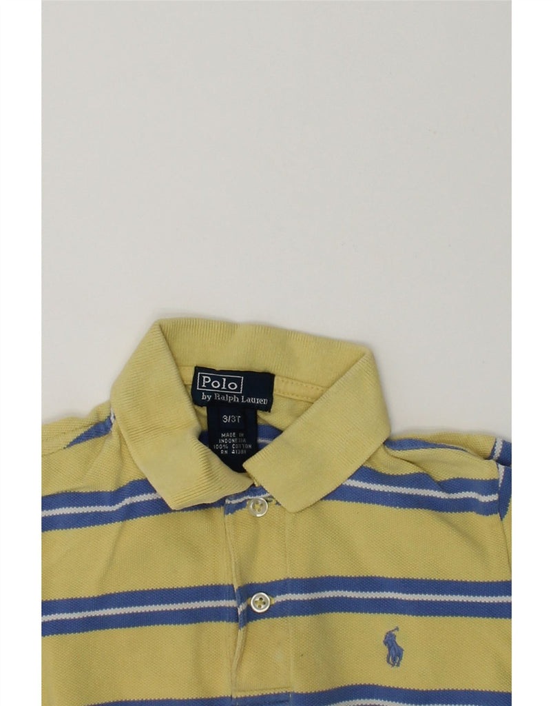 POLO RALPH LAUREN Boys Polo Shirt 2-3 Years Yellow Striped Cotton | Vintage Polo Ralph Lauren | Thrift | Second-Hand Polo Ralph Lauren | Used Clothing | Messina Hembry 