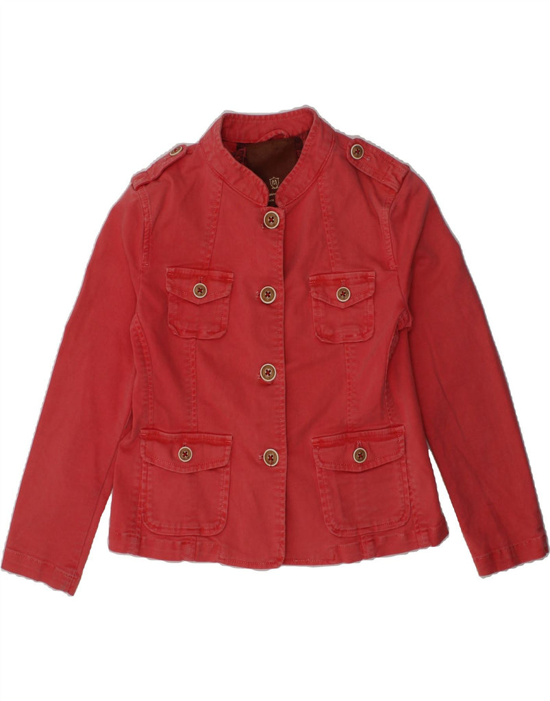 MASSIMO DUTTI Girls Military Denim Jacket 5-6 Years Red Cotton | Vintage Massimo Dutti | Thrift | Second-Hand Massimo Dutti | Used Clothing | Messina Hembry 