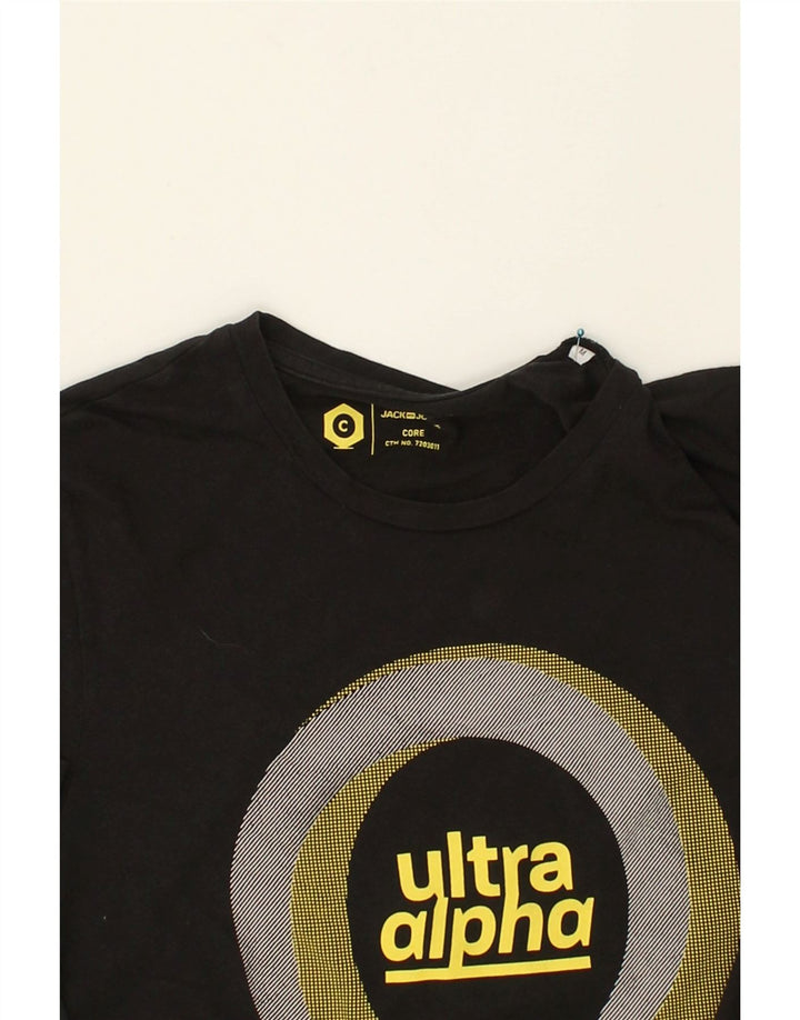 JACK & JONES Mens Graphic T-Shirt Top Medium Black Cotton | Vintage Jack & Jones | Thrift | Second-Hand Jack & Jones | Used Clothing | Messina Hembry 