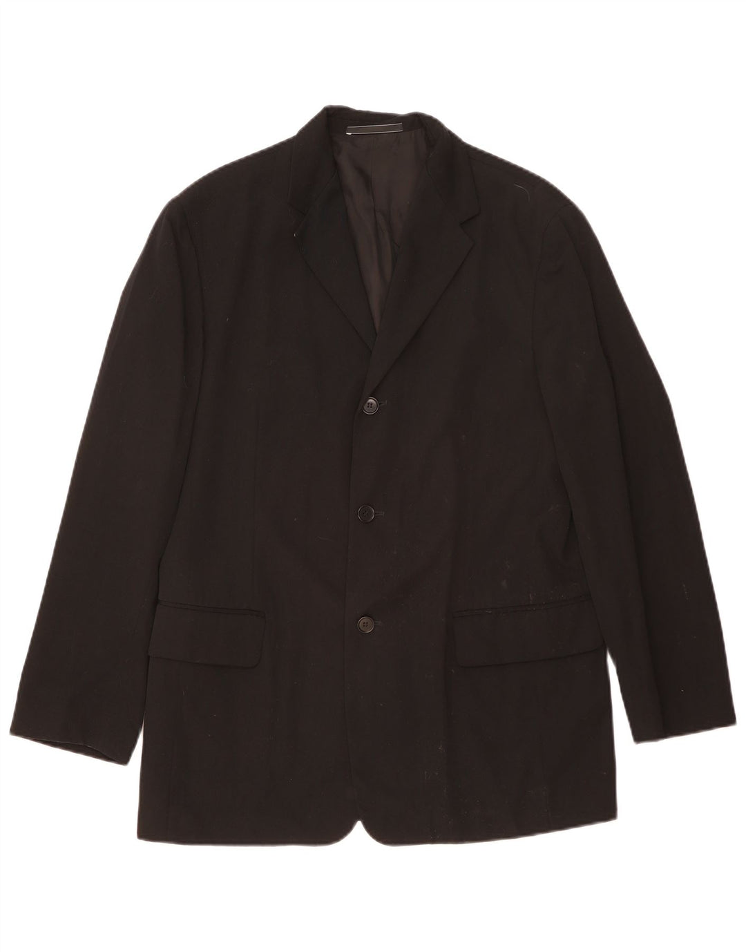 Calvin Klein Mens 3 Button Blazer Jacket UK 40 Large Black Wool