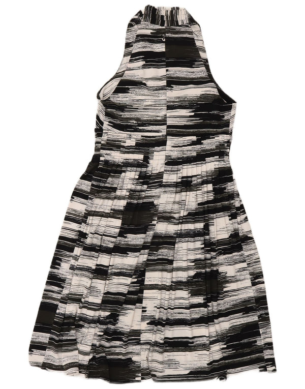 Calvin Klein Womens A-Line Dress UK 10 Small Black Striped Modern