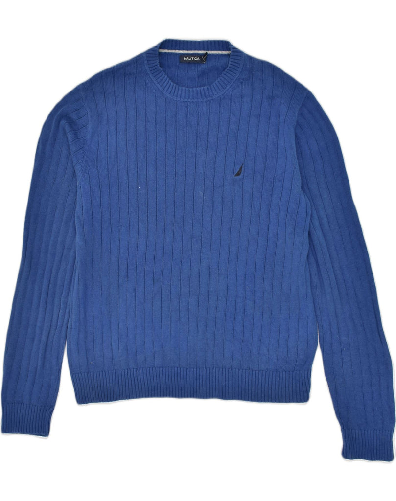 NAUTICA Mens Crew Neck Jumper Sweater Large Blue Cotton | Vintage Nautica | Thrift | Second-Hand Nautica | Used Clothing | Messina Hembry 