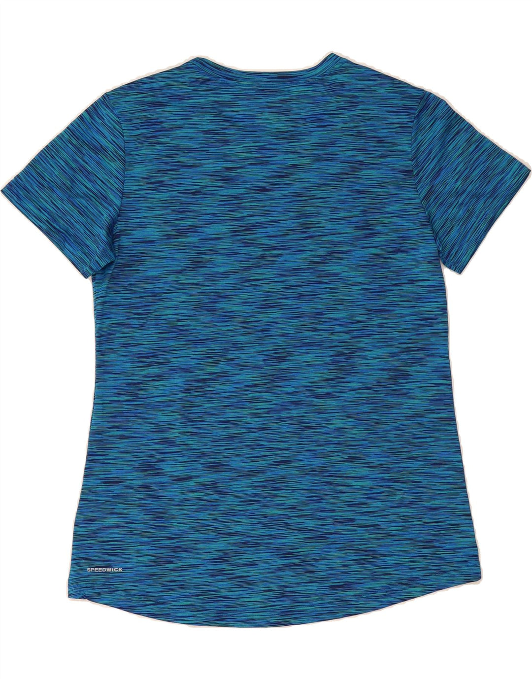 REEBOK Womens T-Shirt Top UK 12 Medium Blue Flecked Polyester Vintage Reebok and Second-Hand Reebok from Messina Hembry 