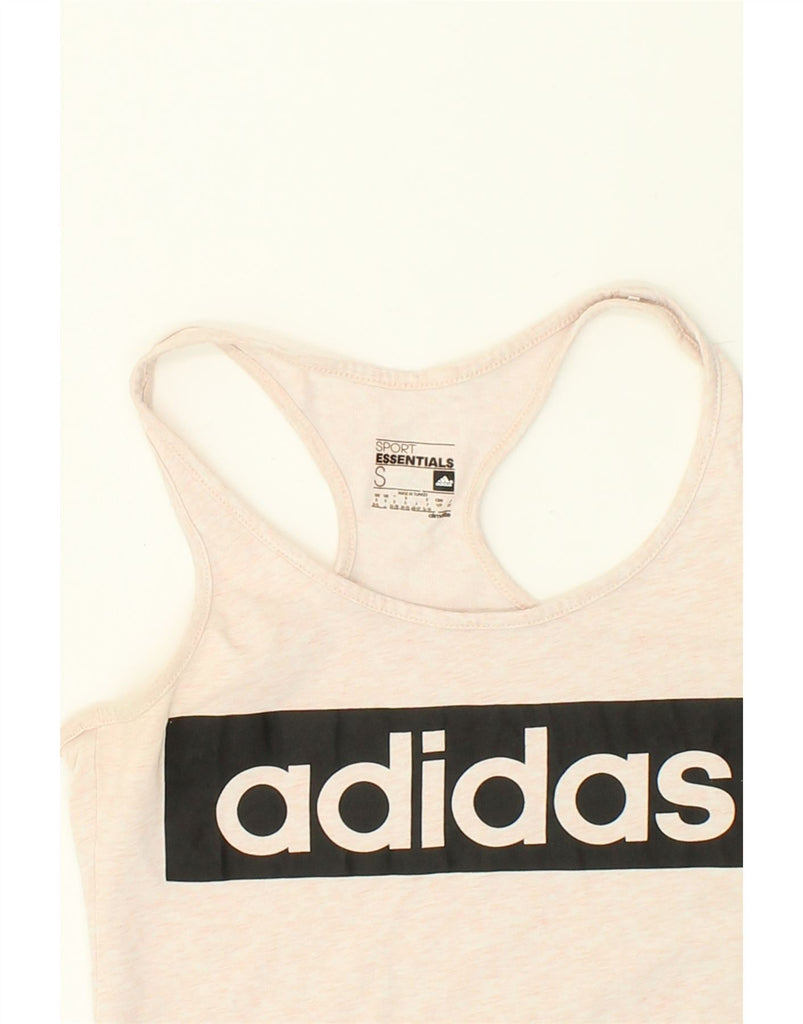 ADIDAS Womens Climalite Graphic Vest Top UK 8 Small Pink Cotton | Vintage Adidas | Thrift | Second-Hand Adidas | Used Clothing | Messina Hembry 
