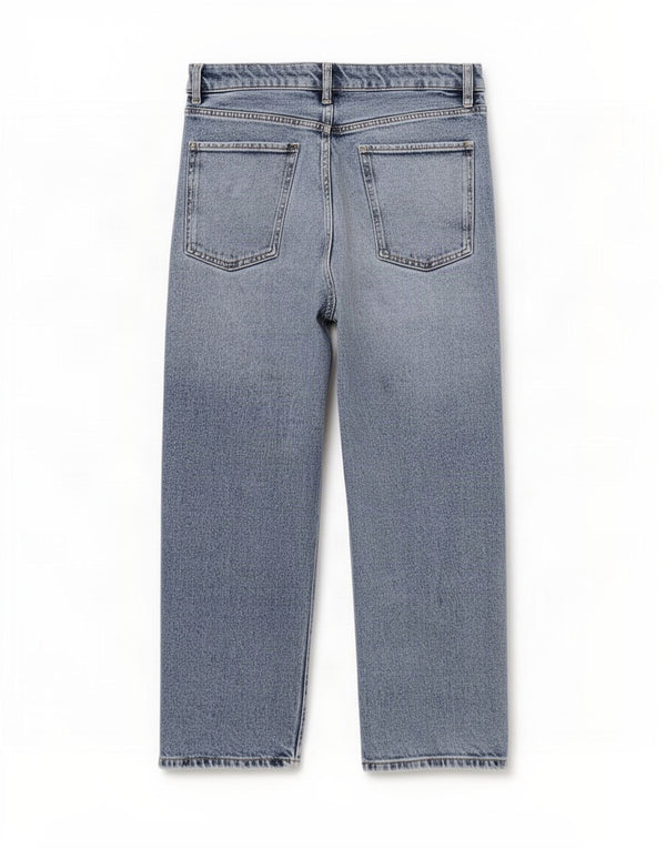 Marks & Spencer Womens Straight Jeans UK 12 Medium W30 L23 Blue Cotton