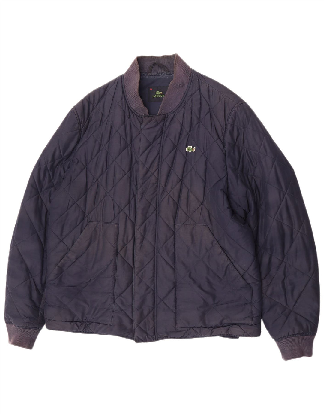Lacoste Mens Quilted Jacket IT 56 3XL Navy Blue Polyester