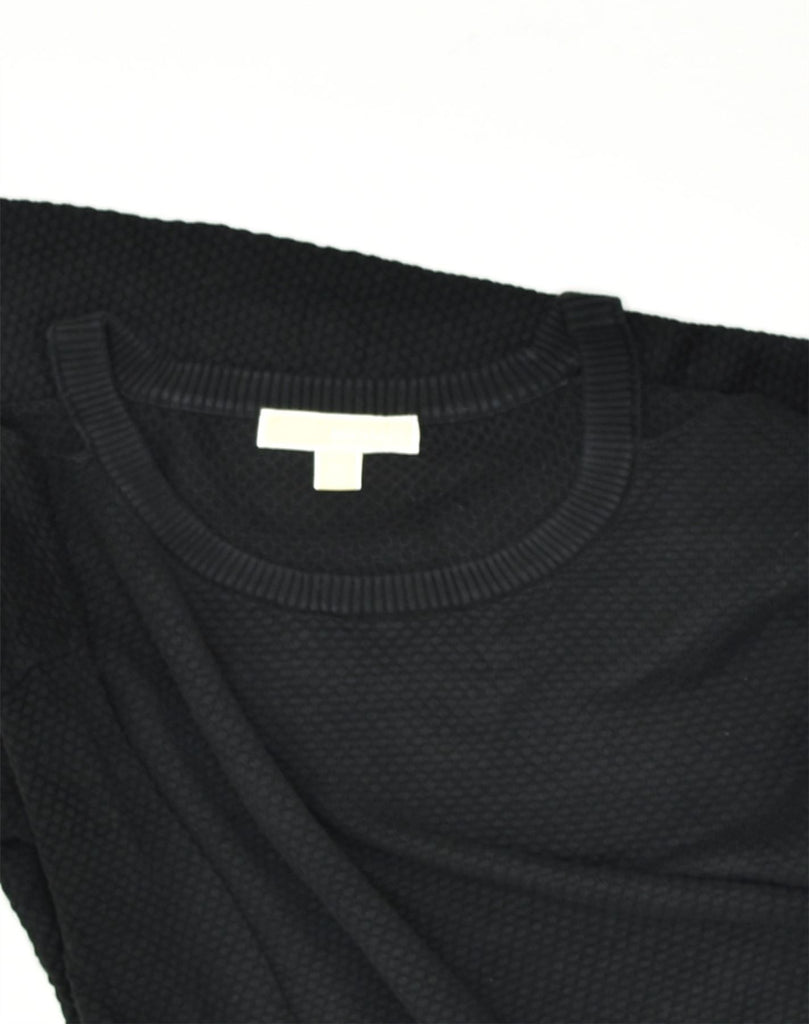 MICHAEL KORS Womens Boat Neck Jumper Sweater UK 12 Medium Black Cotton | Vintage Michael Kors | Thrift | Second-Hand Michael Kors | Used Clothing | Messina Hembry 