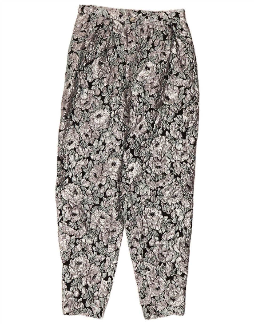 VINTAGE Womens Chino Trousers IT 42 Medium W26 L26 Multicoloured Floral