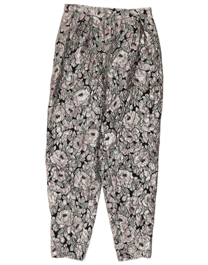 VINTAGE Womens Chino Trousers IT 42 Medium W26 L26 Multicoloured Floral