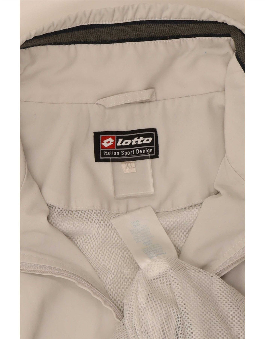 Lotto Mens Tracksuit Top Jacket XL White Striped Polyester