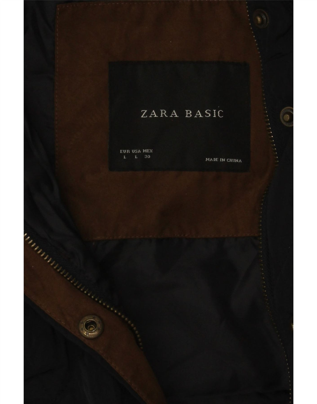 Zara Womens Quilted Gilet UK 14 Large Navy Blue Colourblock Polyester