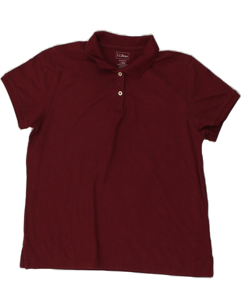 L.L.BEAN Mens Relaxed Fit Polo Shirt Large Burgundy Cotton | Vintage L.L.Bean | Thrift | Second-Hand L.L.Bean | Used Clothing | Messina Hembry 