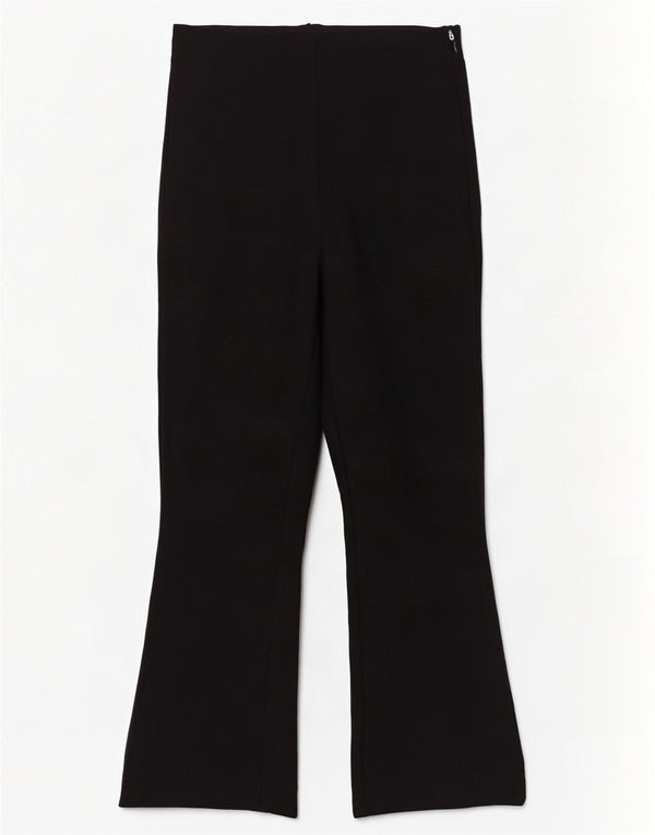 Zara Womens Bootcut Cropped Trousers Small W26 L26 Black Viscose