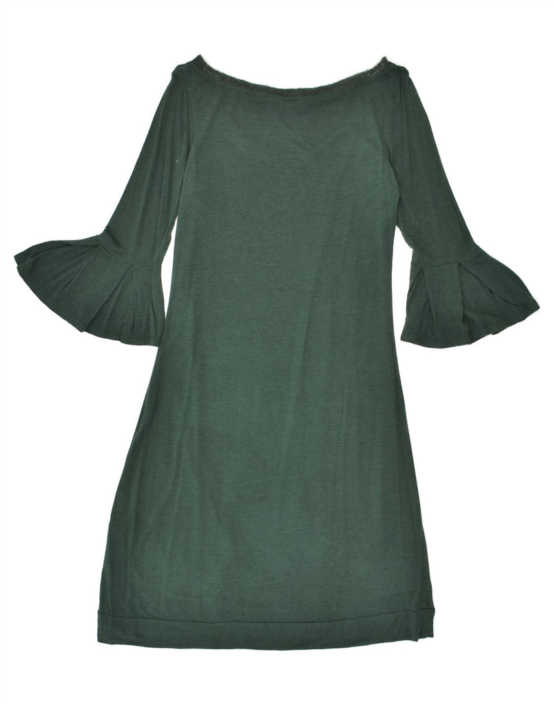 MAX & CO. Womens 3/4 Sleeve Basic Dress UK 10 Small Green | Vintage Max & Co. | Thrift | Second-Hand Max & Co. | Used Clothing | Messina Hembry 