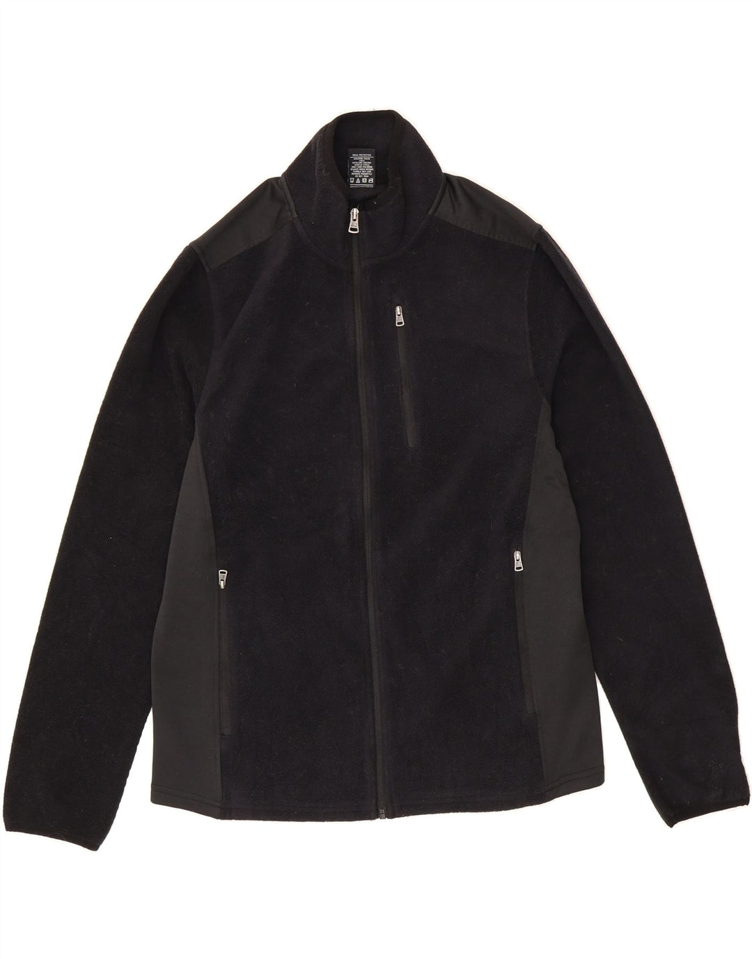 STARTER Mens Fleece Jacket UK 38 Medium Black Colourblock Polyester Vintage Starter and Second-Hand Starter from Messina Hembry 