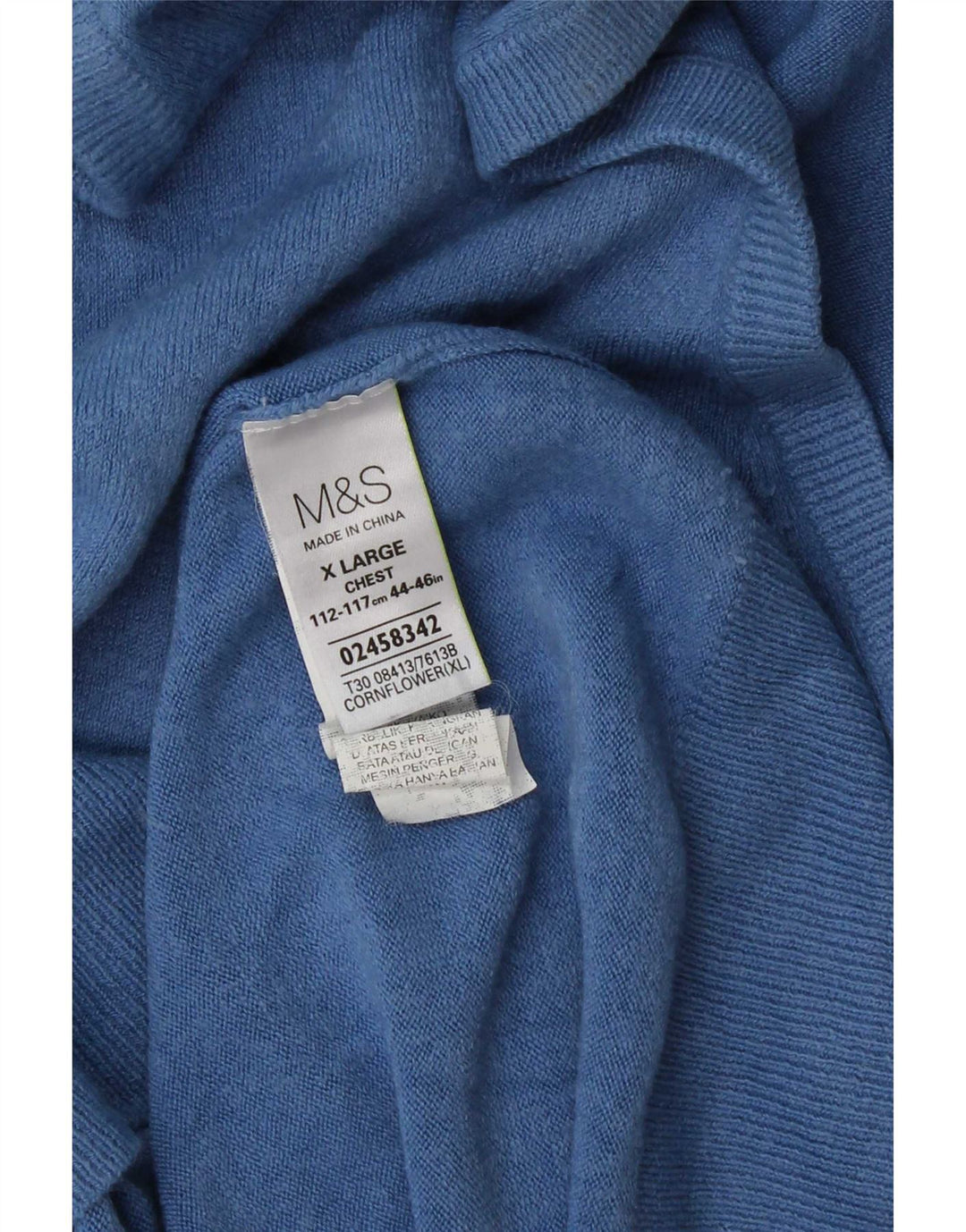Marks & Spencer Mens Vest Tank Top XL Blue Acrylic