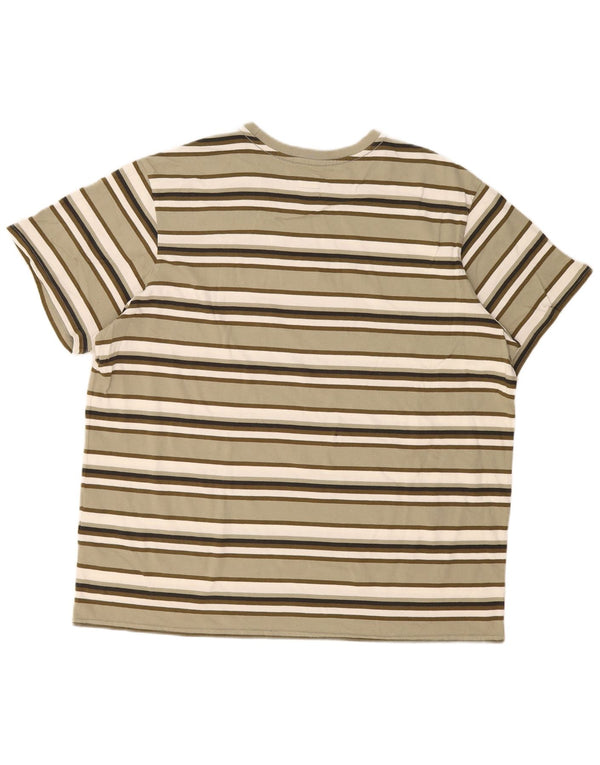 Levi's Mens Graphic T-Shirt Top XL Khaki Striped Cotton