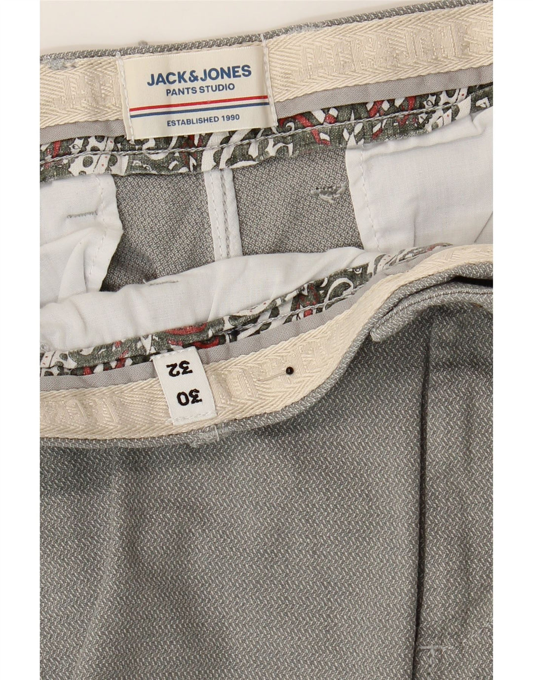 JACK & JONES Mens Marco Slim Chino Trousers W30 L32 Grey Vintage Jack & Jones and Second-Hand Jack & Jones from Messina Hembry 