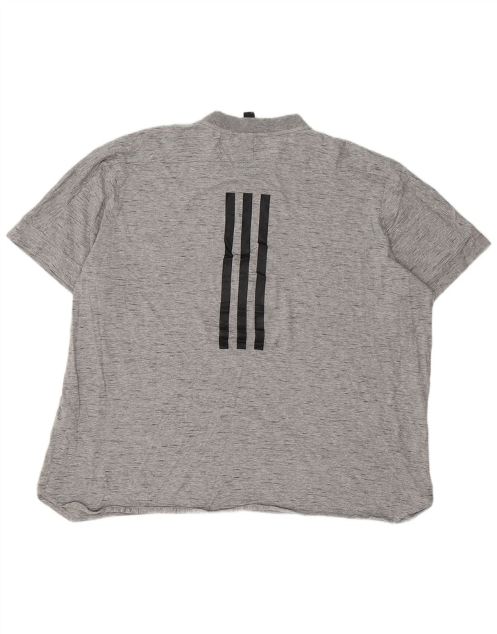 Adidas Mens T-Shirt Top 2XL Grey Flecked Cotton