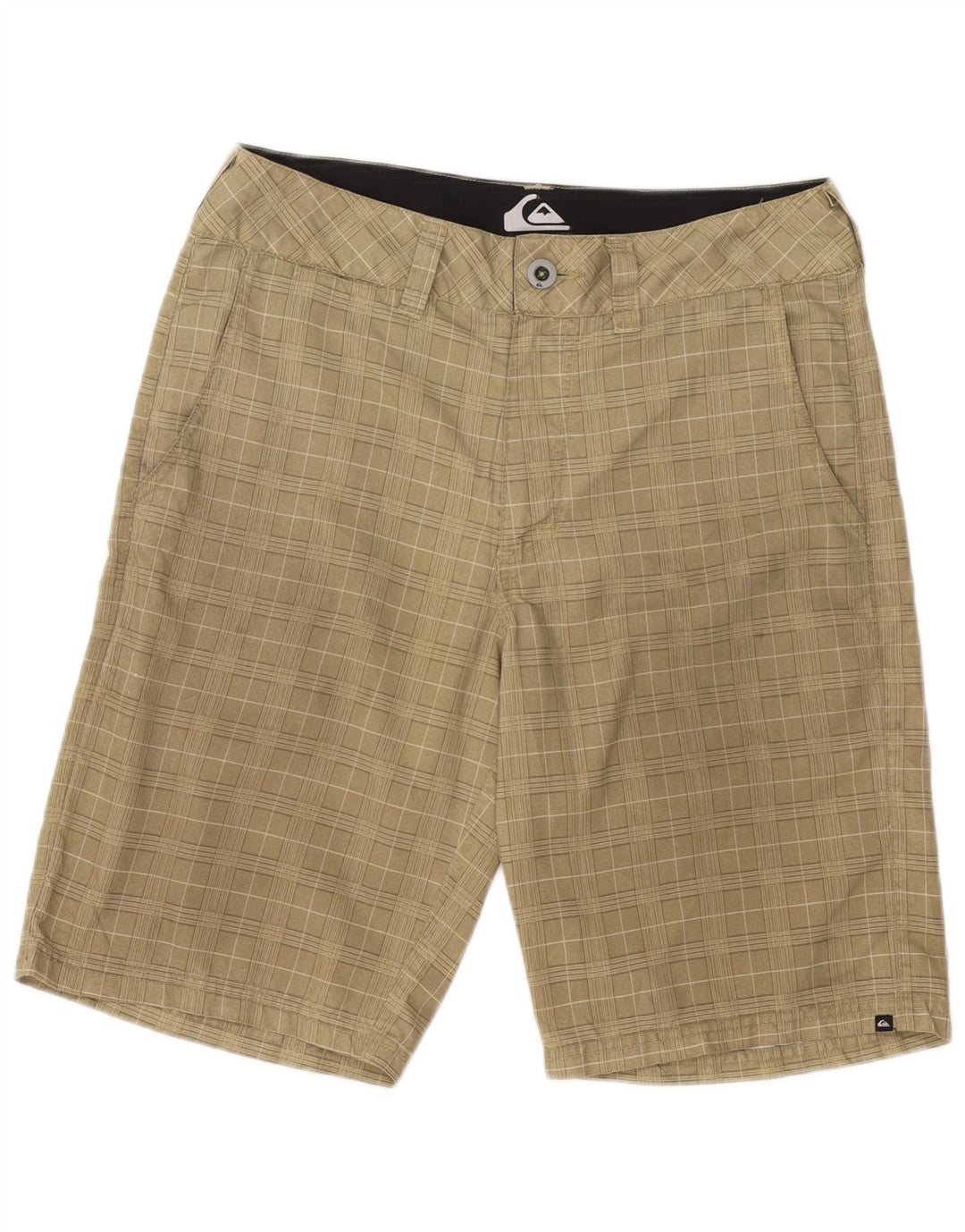 Quiksilver Mens Thavar Chino Shorts W31 Medium Beige Check Polyester