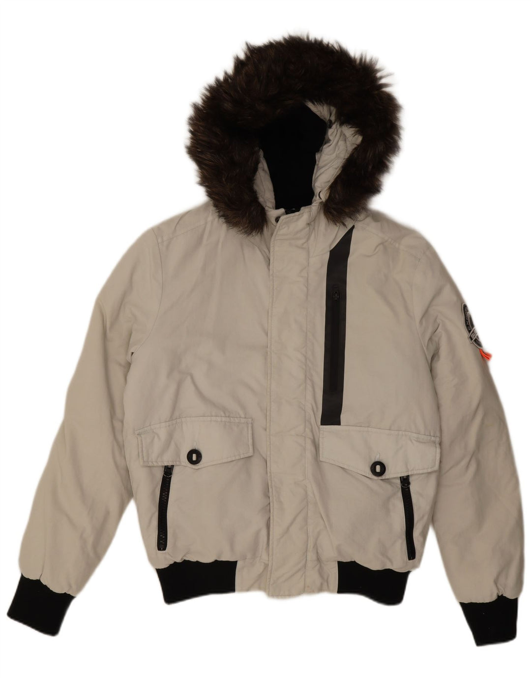 Superdry Mens Everest Mountain Parka Bomber Jacket UK 40 Large White