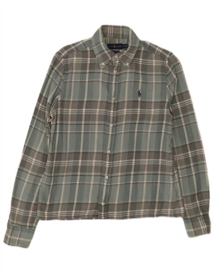 Ralph Lauren Mens Classic Fit Flannel Shirt Medium Grey Check Cotton