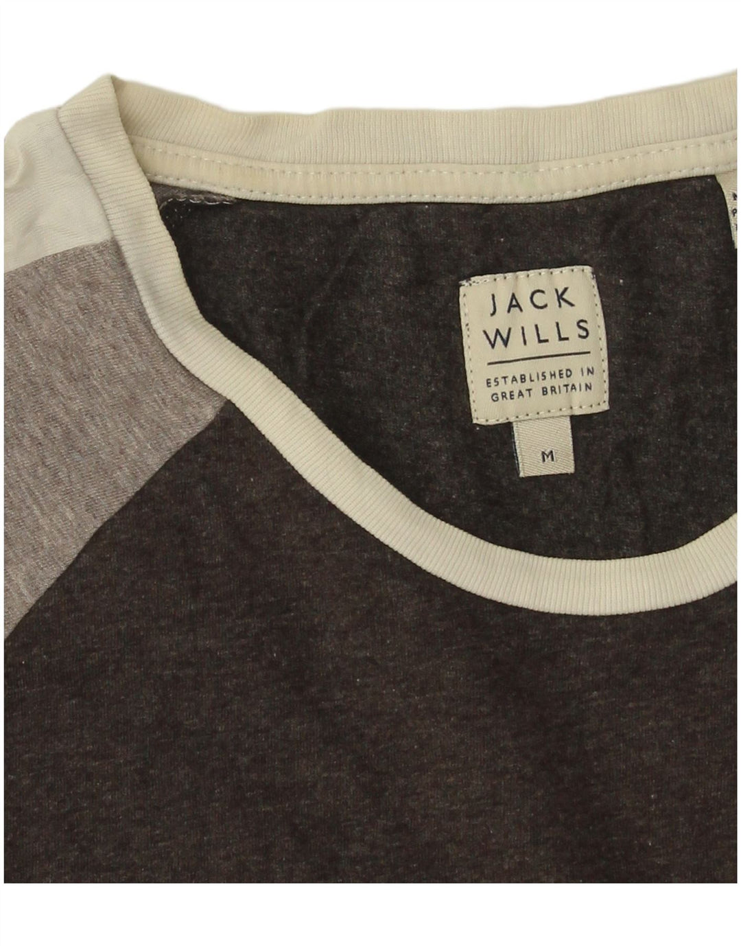 Jack Wills Mens T-Shirt Top Medium Black Colourblock Cotton