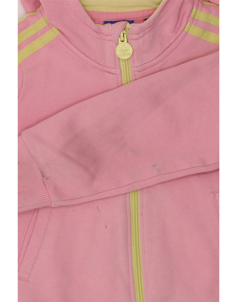 ADIDAS Girls Zip Hoodie Sweater 5-6 Years Pink Cotton Vintage Adidas and Second-Hand Adidas from Messina Hembry 