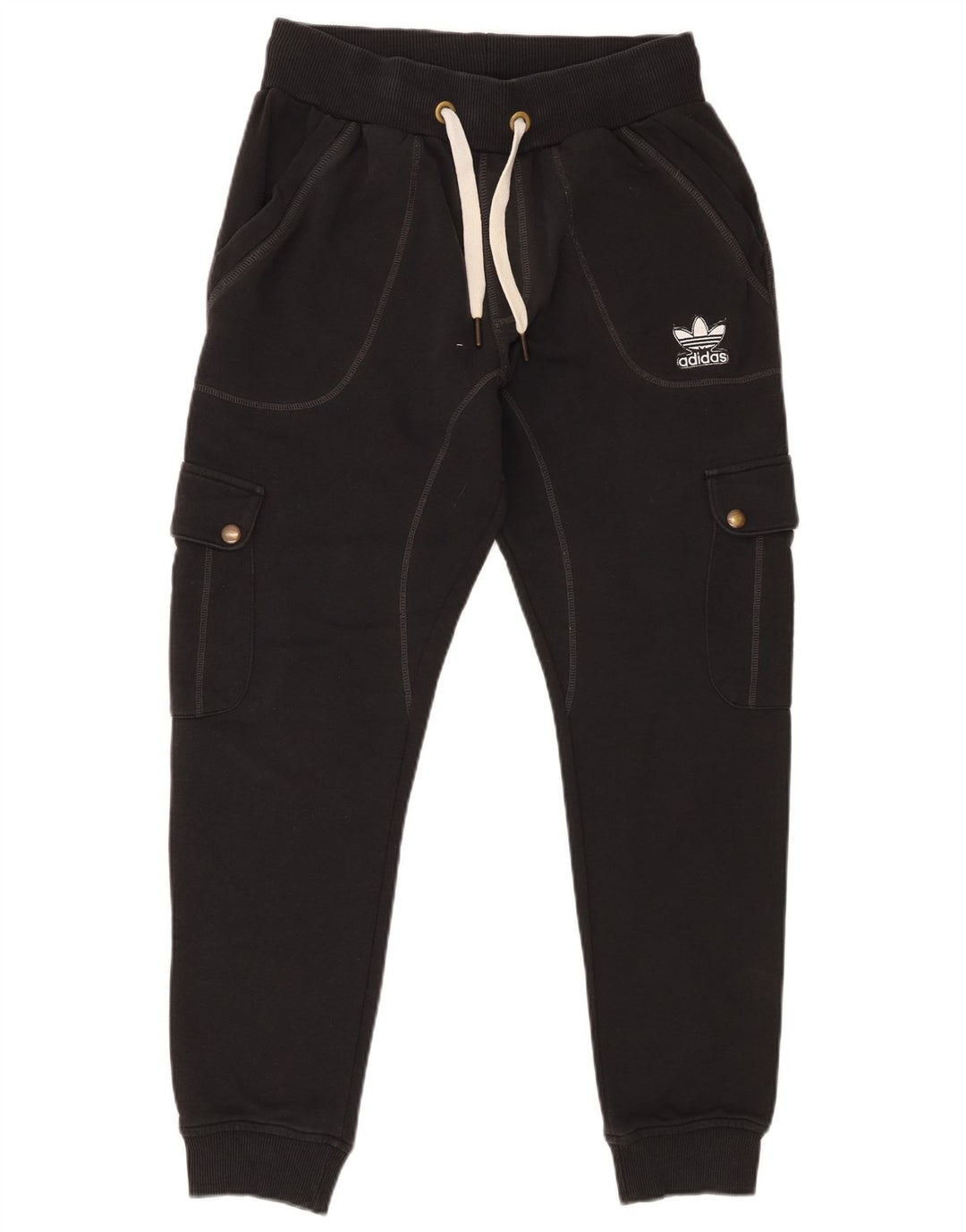 Adidas Mens Cargo Tracksuit Trousers Joggers Small Black Cotton