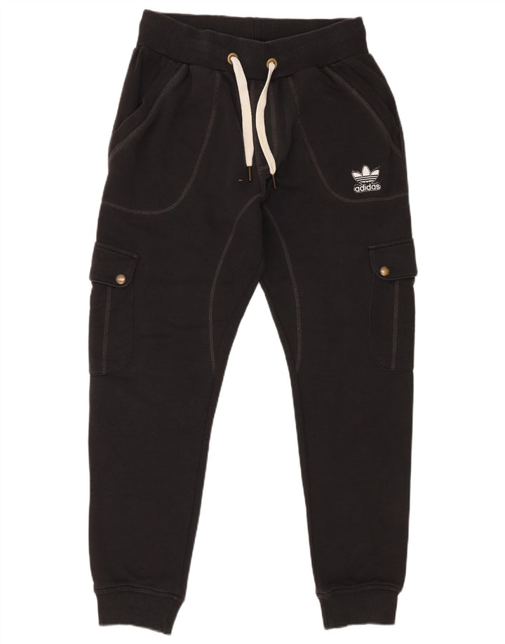 Adidas Mens Cargo Tracksuit Trousers Joggers Small Black Cotton