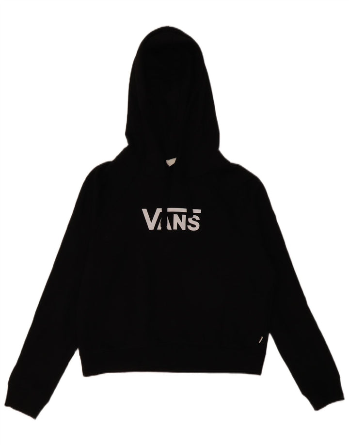 Vans Womens Oversized Graphic Hoodie Jumper UK 10 Small Black Cotton