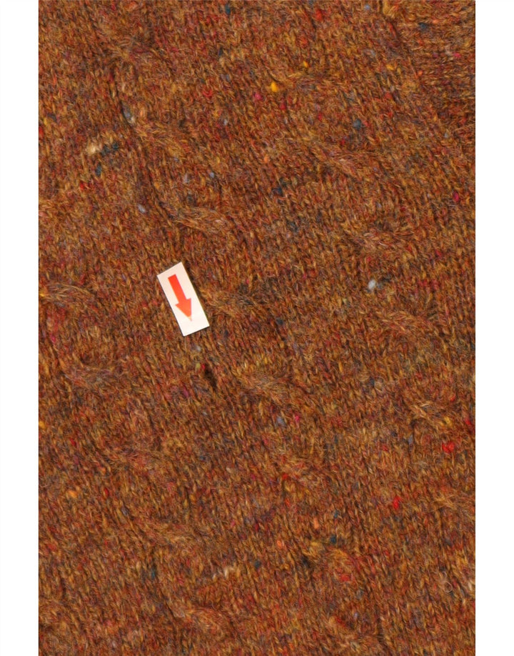 Benetton Mens Cardigan Sweater IT 50 Medium Brown Flecked New Wool