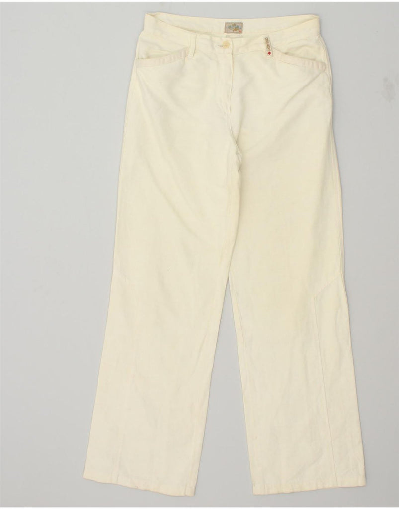 VINTAGE Womens Straight Casual Trousers EU 38 Medium W28 L30  Off White | Vintage Vintage | Thrift | Second-Hand Vintage | Used Clothing | Messina Hembry 