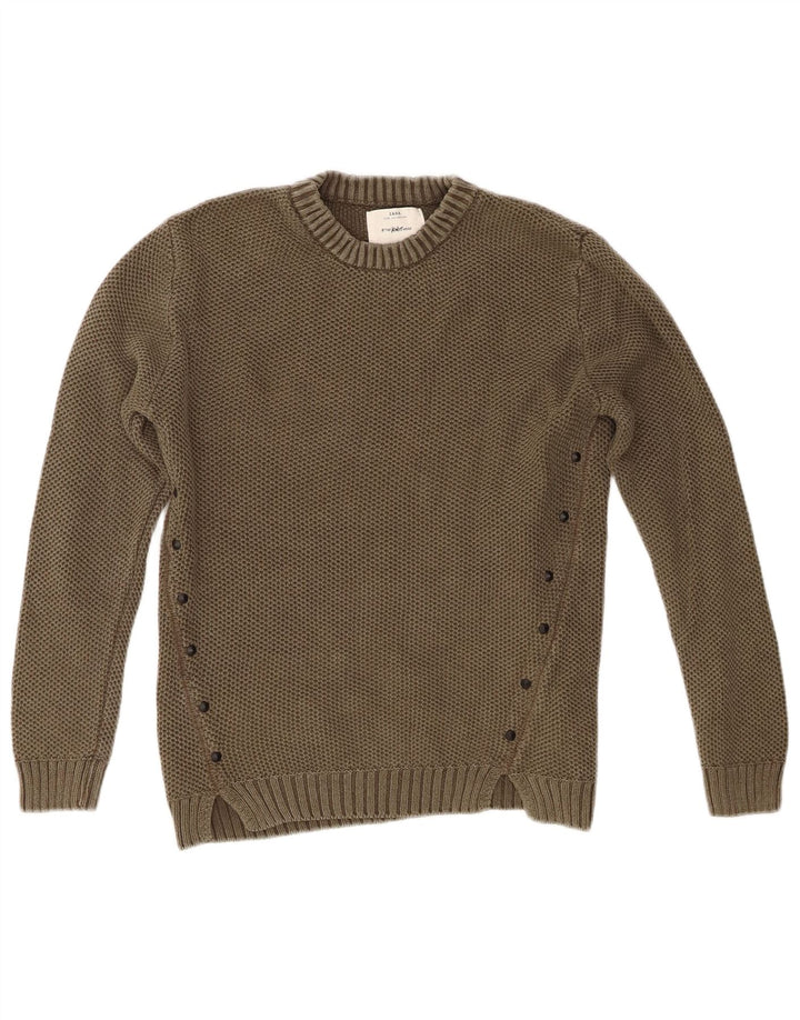 Zara Boys Crew Neck Jumper Sweater 9-10 Years Khaki
