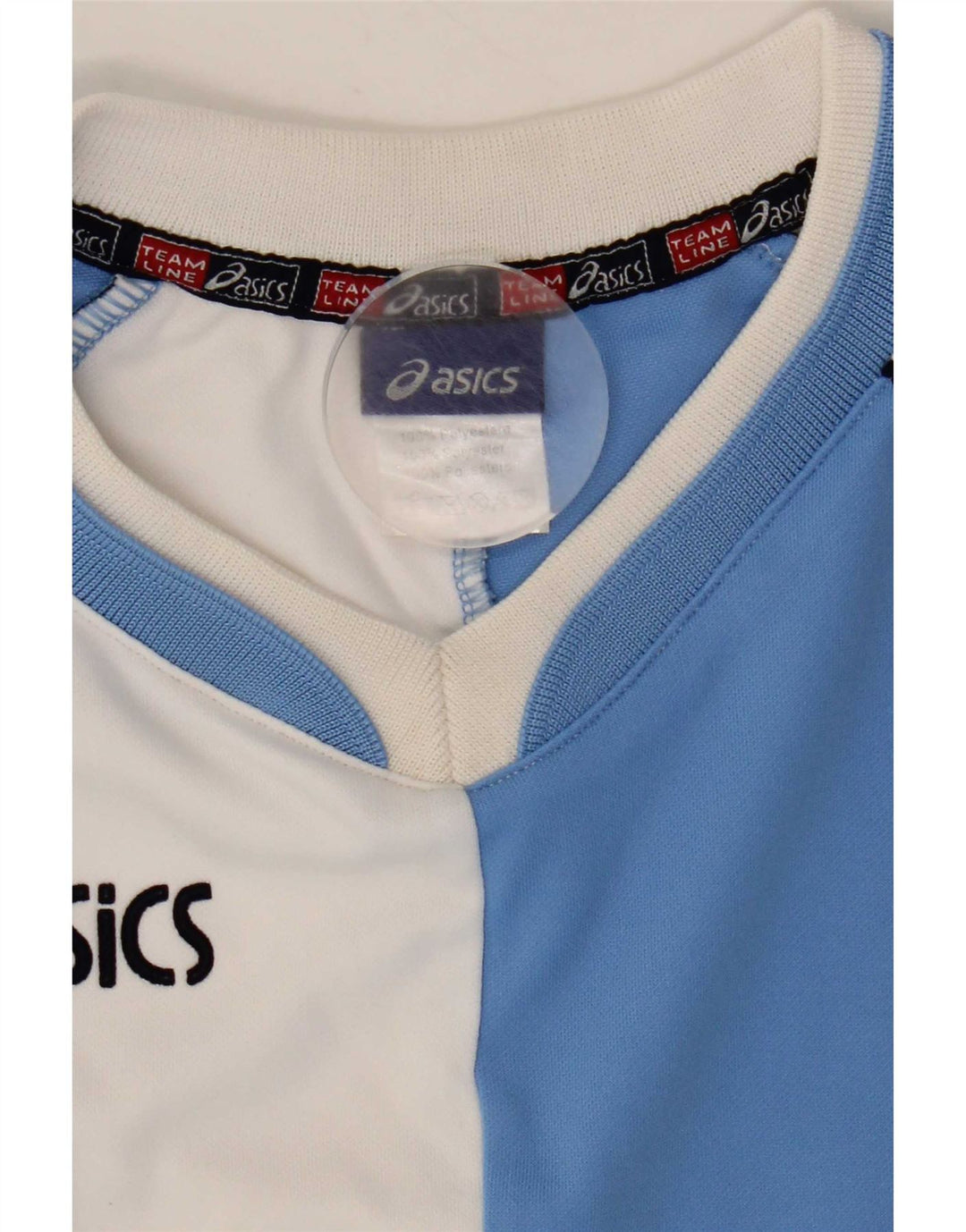 Asics Mens Graphic T-Shirt Top Medium Blue Colourblock Polyester