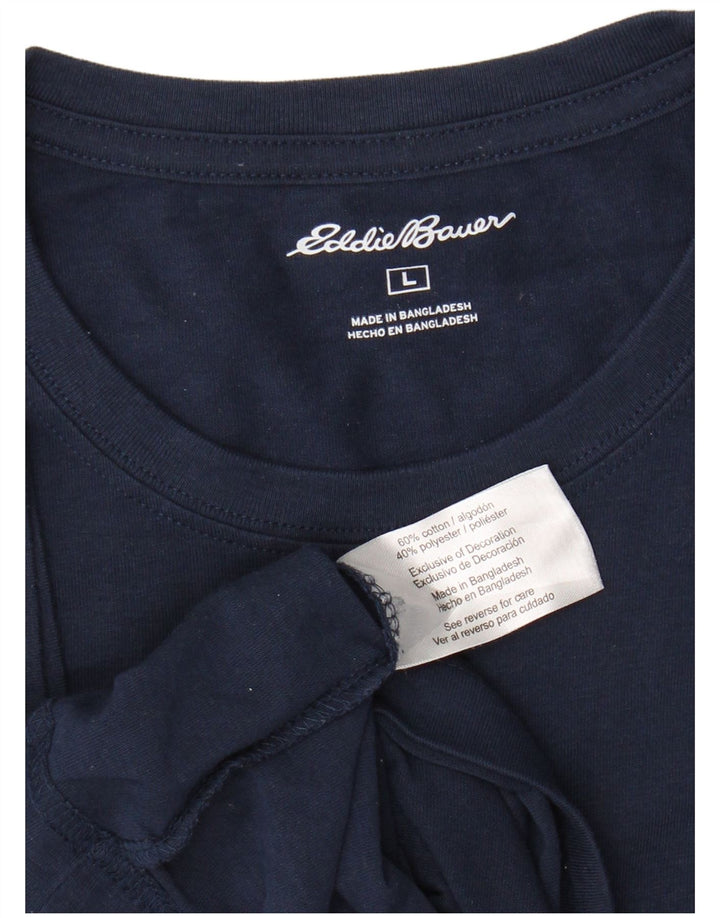 EDDIE BAUER Mens T-Shirt Top Large Navy Blue Cotton