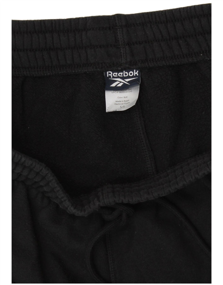 REEBOK Mens Tracksuit Trousers Joggers Small  Black Cotton
