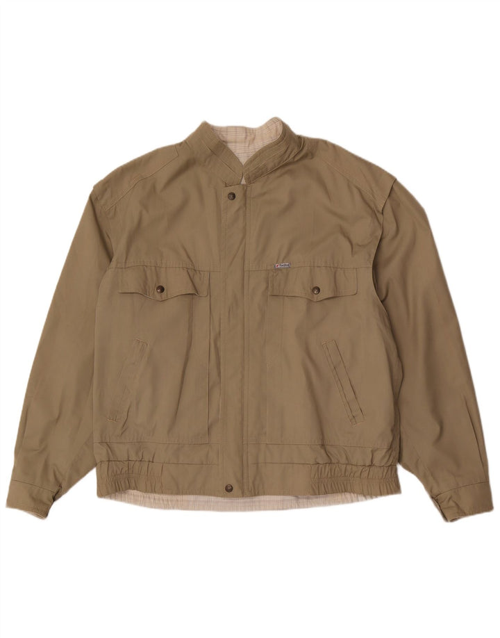 Faciba Mens Reversible Bomber Jacket IT 54 2X Khaki Polyester