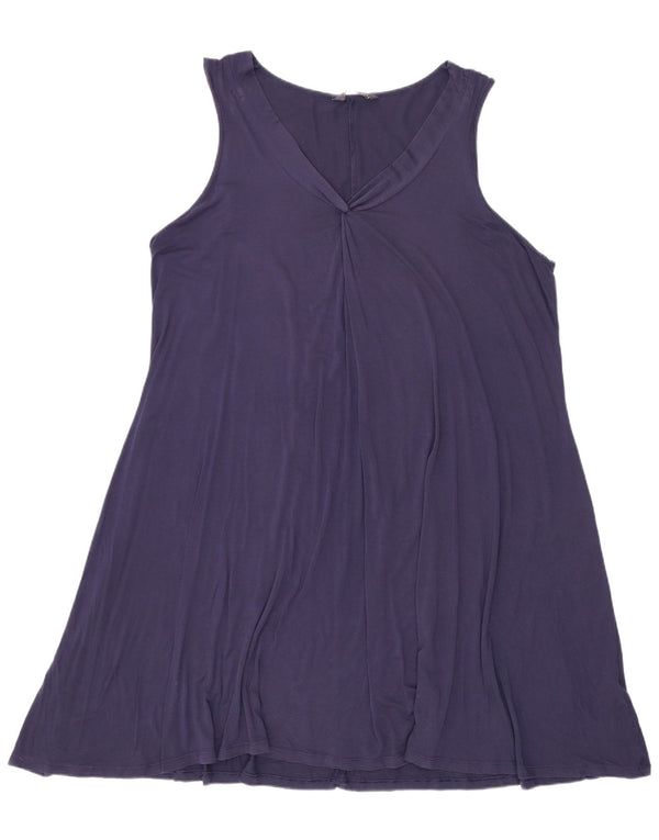 Marks & Spencer Womens Sleeveless A-Line Dress UK 18 XL Navy Blue Viscose