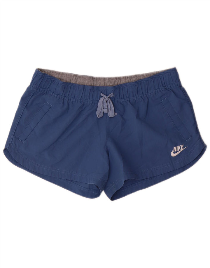 NIKE Womens Sport Shorts US 12/14 Large Blue Polyester