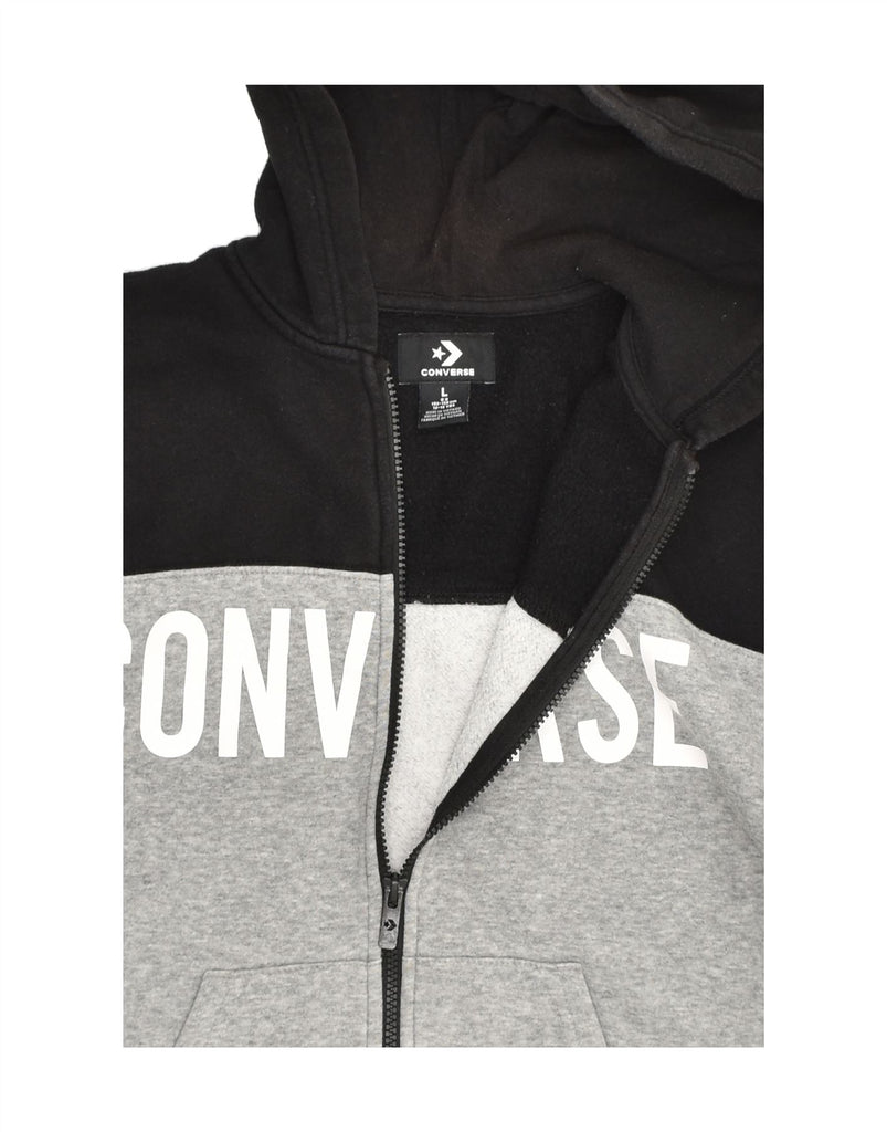 CONVERSE Boys Graphic Zip Hoodie Sweater 12-13 Years Large Grey | Vintage Converse | Thrift | Second-Hand Converse | Used Clothing | Messina Hembry 