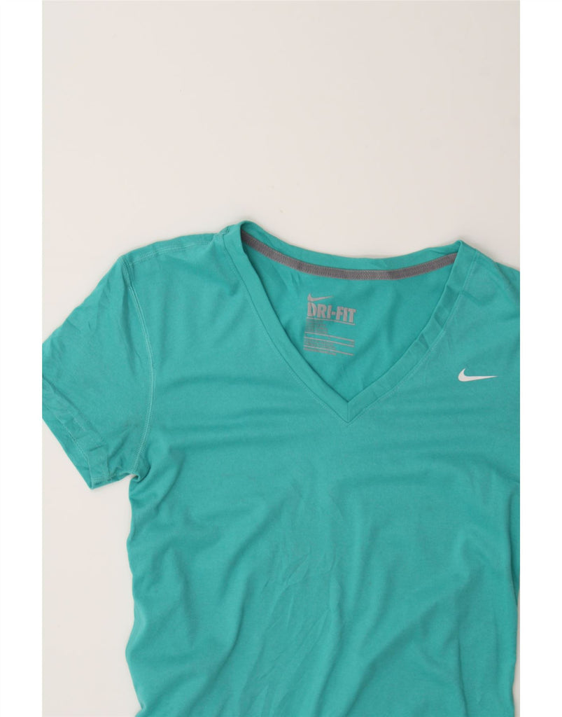 NIKE Womens Dri Fit T-Shirt Top UK 10 Small Turquoise Polyester Vintage Nike and Second-Hand Nike from Messina Hembry 